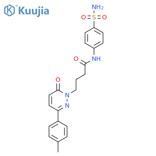 4-3-(4-methylphenyl)-6-oxo-1,6-dihydropyridazin-1-yl-N-(4-sulfamoylphenyl)butanamide structure