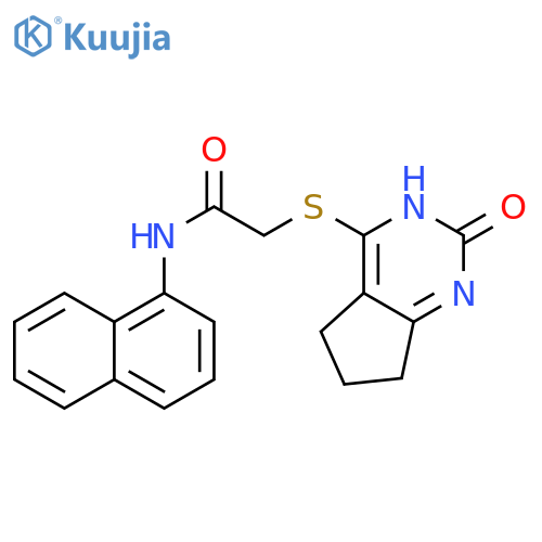 N-(naphthalen-1-yl)-2-({2-oxo-1H,2H,5H,6H,7H-cyclopentadpyrimidin-4-yl}sulfanyl)acetamide structure