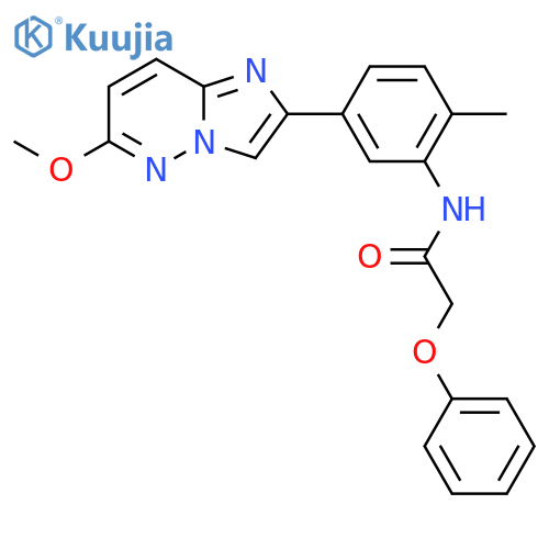 N-(5-{6-methoxyimidazo1,2-bpyridazin-2-yl}-2-methylphenyl)-2-phenoxyacetamide structure