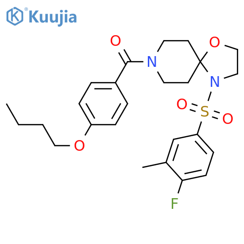 8-(4-butoxybenzoyl)-4-(4-fluoro-3-methylbenzenesulfonyl)-1-oxa-4,8-diazaspiro4.5decane structure