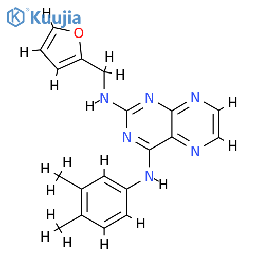 N4-(3,4-dimethylphenyl)-N2-(furan-2-yl)methylpteridine-2,4-diamine structure