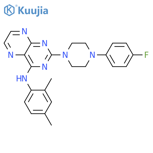N-(2,4-dimethylphenyl)-2-4-(4-fluorophenyl)piperazin-1-ylpteridin-4-amine structure