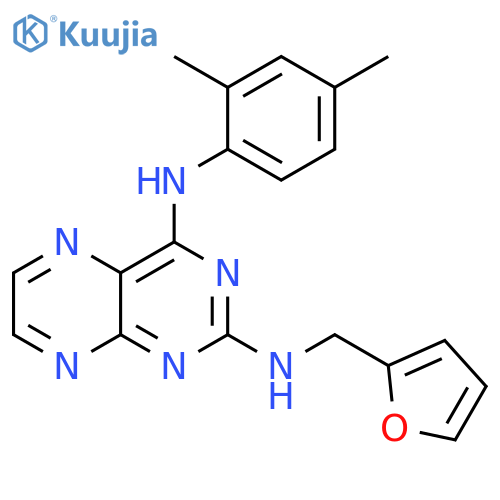 N4-(2,4-dimethylphenyl)-N2-(furan-2-yl)methylpteridine-2,4-diamine structure