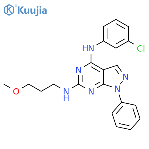 N4-(3-chlorophenyl)-N6-(3-methoxypropyl)-1-phenyl-1H-pyrazolo3,4-dpyrimidine-4,6-diamine structure