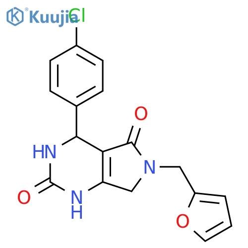 4-(4-chlorophenyl)-6-(furan-2-yl)methyl-1H,2H,3H,4H,5H,6H,7H-pyrrolo3,4-dpyrimidine-2,5-dione structure