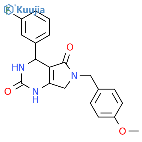 4-(3-fluorophenyl)-6-(4-methoxyphenyl)methyl-1H,2H,3H,4H,5H,6H,7H-pyrrolo3,4-dpyrimidine-2,5-dione structure
