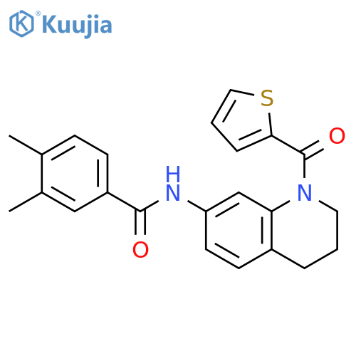 3,4-dimethyl-N-1-(thiophene-2-carbonyl)-1,2,3,4-tetrahydroquinolin-7-ylbenzamide structure