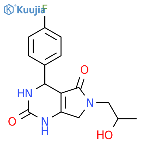 4-(4-fluorophenyl)-6-(2-hydroxypropyl)-1H,2H,3H,4H,5H,6H,7H-pyrrolo3,4-dpyrimidine-2,5-dione structure