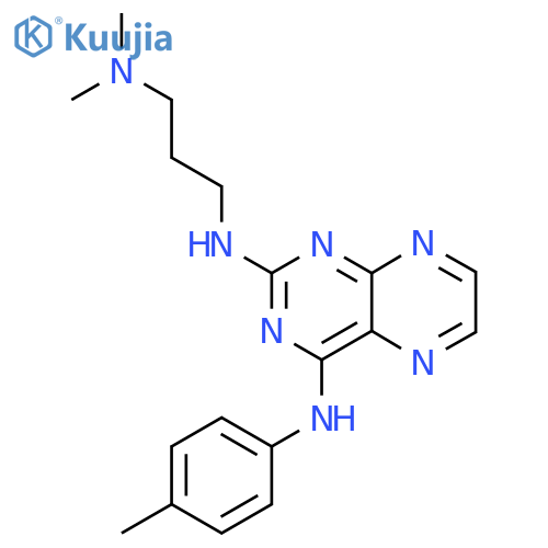 N2-3-(dimethylamino)propyl-N4-(4-methylphenyl)pteridine-2,4-diamine structure