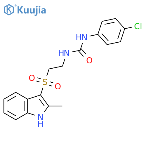 1-(4-chlorophenyl)-3-{2-(2-methyl-1H-indol-3-yl)sulfonylethyl}urea structure