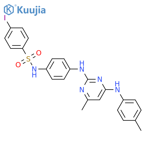 4-iodo-N-4-({4-methyl-6-(4-methylphenyl)aminopyrimidin-2-yl}amino)phenylbenzene-1-sulfonamide structure