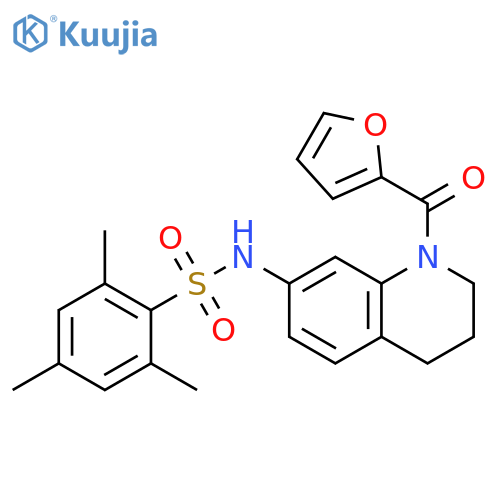 N-1-(furan-2-carbonyl)-1,2,3,4-tetrahydroquinolin-7-yl-2,4,6-trimethylbenzene-1-sulfonamide structure