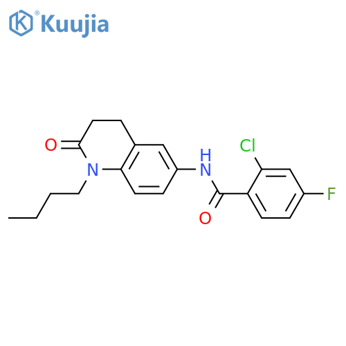 N-(1-butyl-2-oxo-1,2,3,4-tetrahydroquinolin-6-yl)-2-chloro-4-fluorobenzamide structure