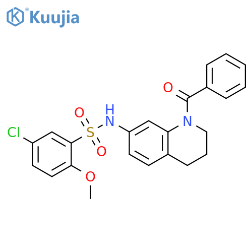 N-(1-benzoyl-1,2,3,4-tetrahydroquinolin-7-yl)-5-chloro-2-methoxybenzene-1-sulfonamide structure