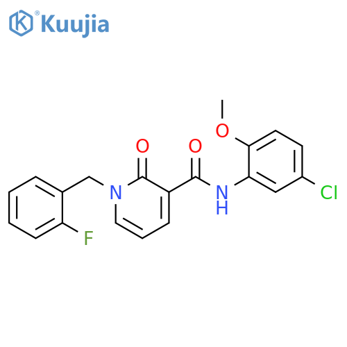 N-(5-chloro-2-methoxyphenyl)-1-(2-fluorophenyl)methyl-2-oxo-1,2-dihydropyridine-3-carboxamide structure