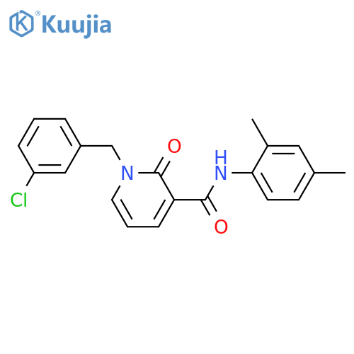 1-(3-chlorophenyl)methyl-N-(2,4-dimethylphenyl)-2-oxo-1,2-dihydropyridine-3-carboxamide structure