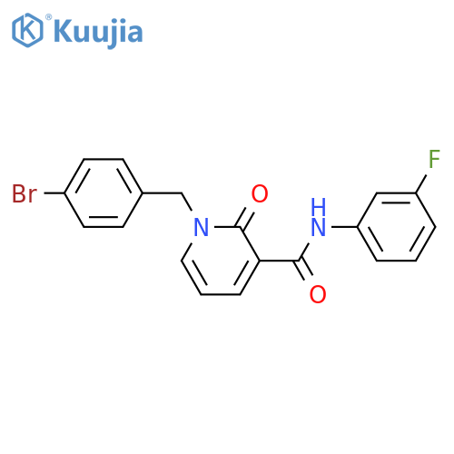 1-(4-bromophenyl)methyl-N-(3-fluorophenyl)-2-oxo-1,2-dihydropyridine-3-carboxamide structure