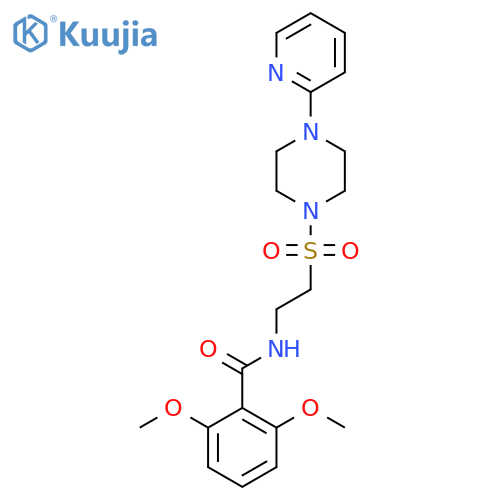 2,6-dimethoxy-N-(2-{4-(pyridin-2-yl)piperazin-1-ylsulfonyl}ethyl)benzamide structure