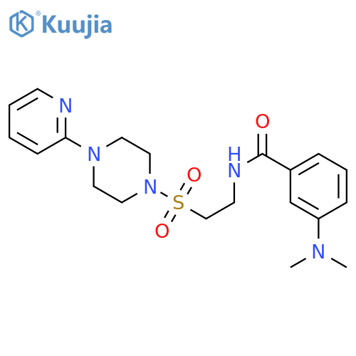3-(dimethylamino)-N-(2-{4-(pyridin-2-yl)piperazin-1-ylsulfonyl}ethyl)benzamide structure