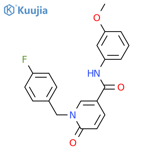 1-(4-fluorophenyl)methyl-N-(3-methoxyphenyl)-6-oxo-1,6-dihydropyridine-3-carboxamide structure