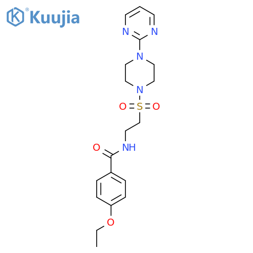 4-ethoxy-N-(2-{4-(pyrimidin-2-yl)piperazin-1-ylsulfonyl}ethyl)benzamide structure