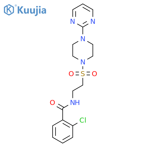 2-chloro-N-(2-{4-(pyrimidin-2-yl)piperazin-1-ylsulfonyl}ethyl)benzamide structure