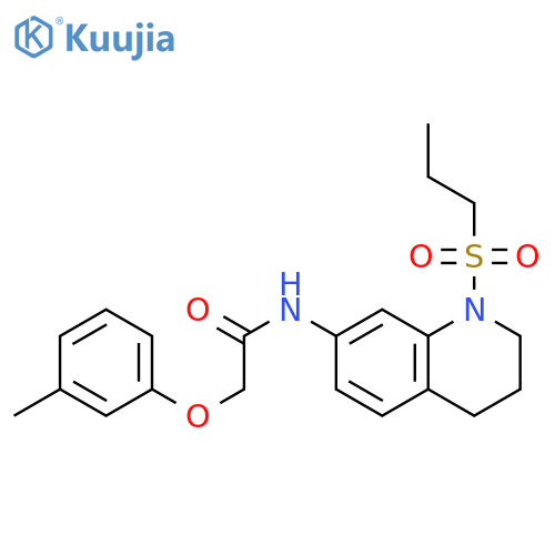 2-(3-methylphenoxy)-N-1-(propane-1-sulfonyl)-1,2,3,4-tetrahydroquinolin-7-ylacetamide structure
