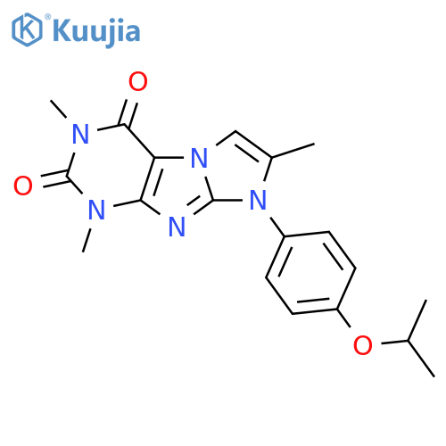1,3,7-trimethyl-8-4-(propan-2-yloxy)phenyl-1H,2H,3H,4H,8H-imidazo1,2-gpurine-2,4-dione structure