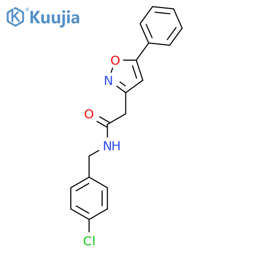 N-(4-chlorophenyl)methyl-2-(5-phenyl-1,2-oxazol-3-yl)acetamide structure