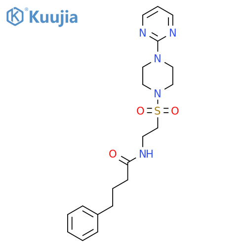 4-phenyl-N-(2-{4-(pyrimidin-2-yl)piperazin-1-ylsulfonyl}ethyl)butanamide structure