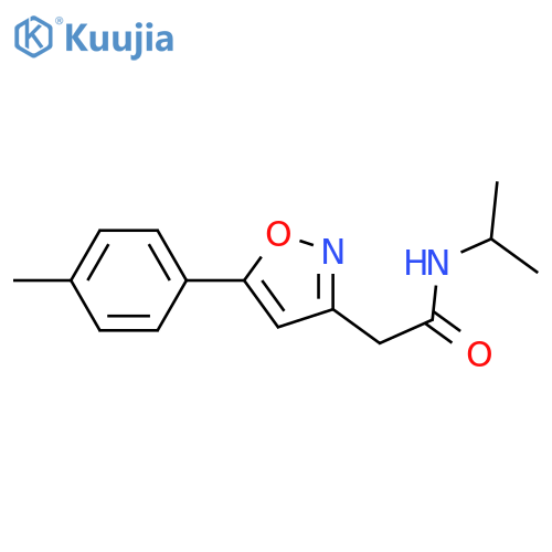 2-[5-(4-methylphenyl)-1,2-oxazol-3-yl]-N-propan-2-ylacetamide structure