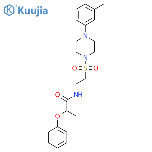 N-(2-{4-(3-methylphenyl)piperazin-1-ylsulfonyl}ethyl)-2-phenoxypropanamide structure