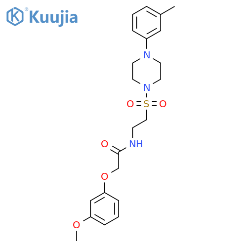 2-(3-methoxyphenoxy)-N-(2-{4-(3-methylphenyl)piperazin-1-ylsulfonyl}ethyl)acetamide structure