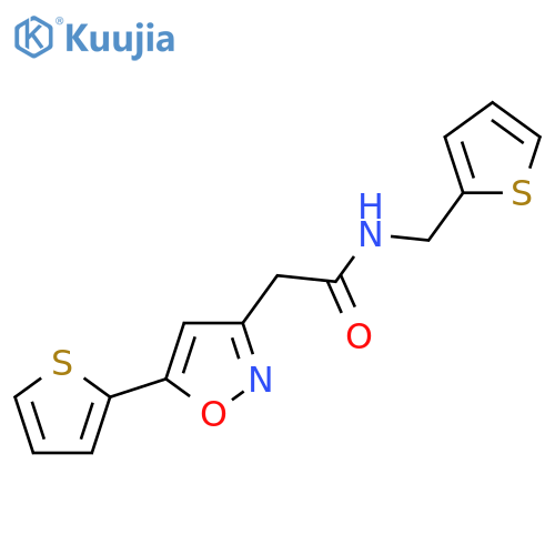 2-5-(thiophen-2-yl)-1,2-oxazol-3-yl-N-(thiophen-2-yl)methylacetamide structure