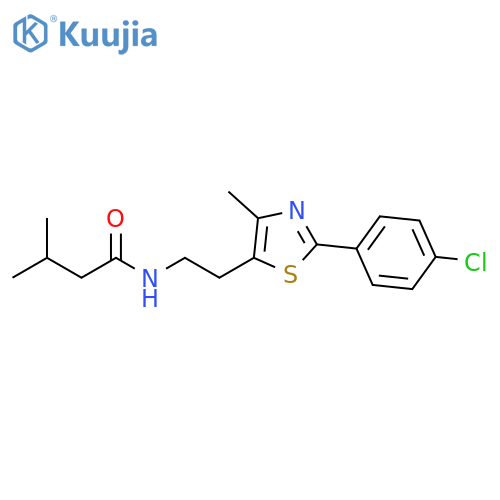 N-{2-2-(4-chlorophenyl)-4-methyl-1,3-thiazol-5-ylethyl}-3-methylbutanamide structure