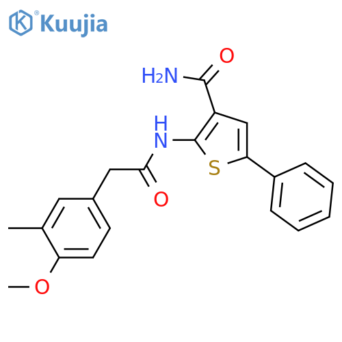 2-2-(4-methoxy-3-methylphenyl)acetamido-5-phenylthiophene-3-carboxamide structure