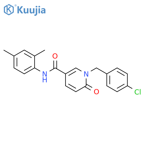 1-(4-chlorophenyl)methyl-N-(2,4-dimethylphenyl)-6-oxo-1,6-dihydropyridine-3-carboxamide structure