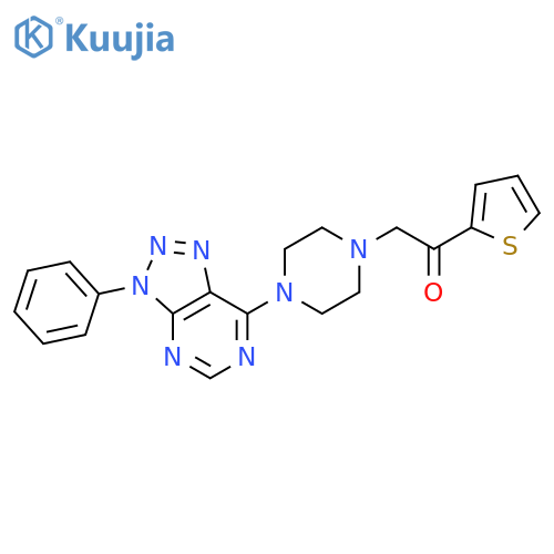 1-(4-{3-phenyl-3H-1,2,3triazolo4,5-dpyrimidin-7-yl}piperazin-1-yl)-2-(thiophen-2-yl)ethan-1-one structure