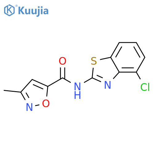 N-(4-chloro-1,3-benzothiazol-2-yl)-3-methyl-1,2-oxazole-5-carboxamide structure