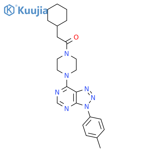 2-cyclohexyl-1-{4-3-(4-methylphenyl)-3H-1,2,3triazolo4,5-dpyrimidin-7-ylpiperazin-1-yl}ethan-1-one structure
