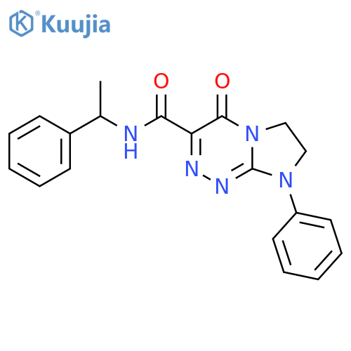 4-oxo-8-phenyl-N-(1-phenylethyl)-4H,6H,7H,8H-imidazo2,1-c1,2,4triazine-3-carboxamide structure