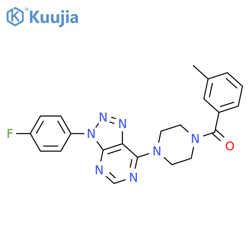 1-3-(4-fluorophenyl)-3H-1,2,3triazolo4,5-dpyrimidin-7-yl-4-(3-methylbenzoyl)piperazine structure