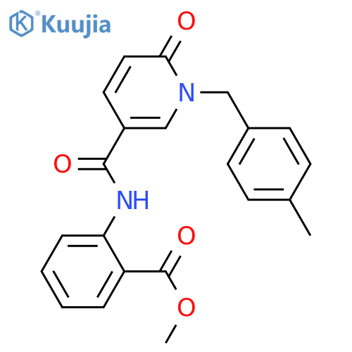 methyl 2-{1-(4-methylphenyl)methyl-6-oxo-1,6-dihydropyridine-3-amido}benzoate structure