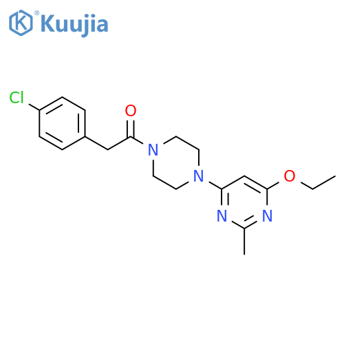 2-(4-chlorophenyl)-1-4-(6-ethoxy-2-methylpyrimidin-4-yl)piperazin-1-ylethan-1-one structure