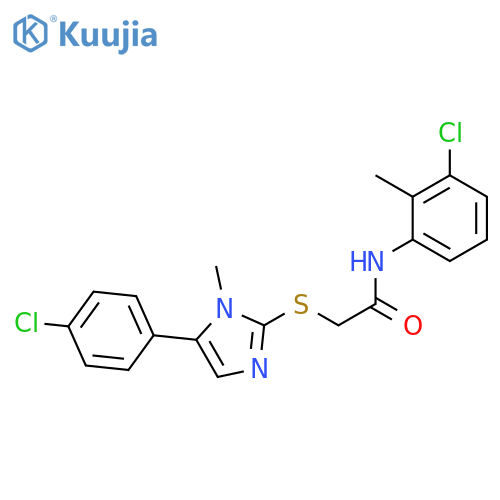 N-(3-chloro-2-methylphenyl)-2-{5-(4-chlorophenyl)-1-methyl-1H-imidazol-2-ylsulfanyl}acetamide structure