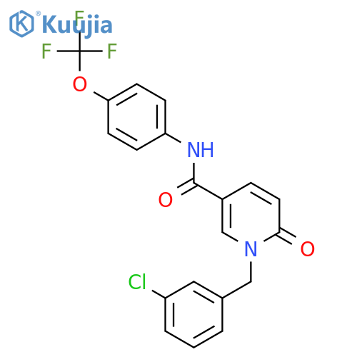 1-(3-chlorophenyl)methyl-6-oxo-N-4-(trifluoromethoxy)phenyl-1,6-dihydropyridine-3-carboxamide structure