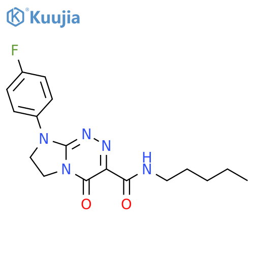 8-(4-fluorophenyl)-4-oxo-N-pentyl-4H,6H,7H,8H-imidazo2,1-c1,2,4triazine-3-carboxamide structure