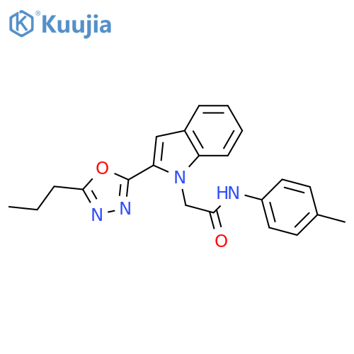 N-(4-methylphenyl)-2-2-(5-propyl-1,3,4-oxadiazol-2-yl)-1H-indol-1-ylacetamide structure