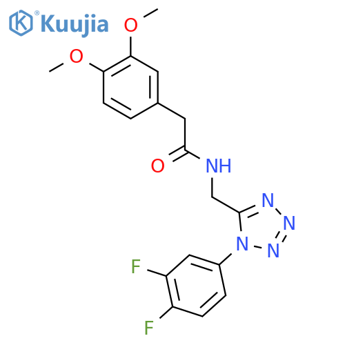 N-{1-(3,4-difluorophenyl)-1H-1,2,3,4-tetrazol-5-ylmethyl}-2-(3,4-dimethoxyphenyl)acetamide structure