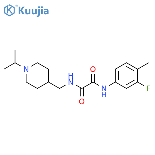 N'-(3-fluoro-4-methylphenyl)-N-{1-(propan-2-yl)piperidin-4-ylmethyl}ethanediamide structure